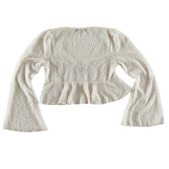 Cream Women's Sheer Tie Top - Picture 2 of 5